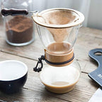 480ml Pour Over Coffee Maker with Flannel Filter Set Glass Carafe Coffee Dripper Pot - Image 7
