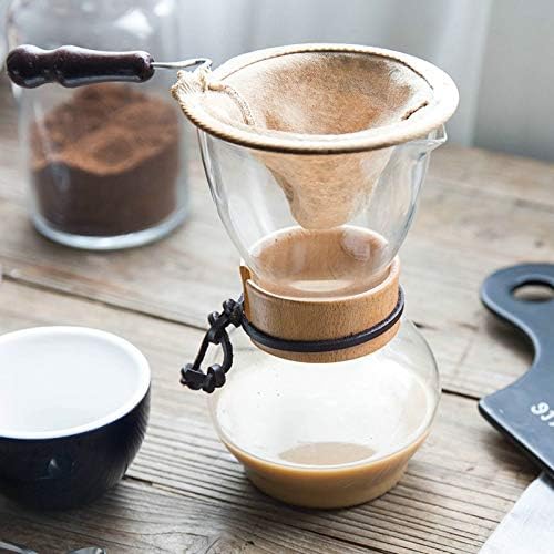 480ml Pour Over Coffee Maker with Flannel Filter Set Glass Carafe Coffee Dripper Pot - Image 7