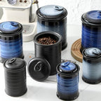 Nihow Food Storage Jar,Ceramic Canister Sets for The Kitchen,Set of 3,Black - Image 3