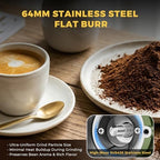 Electric Burr Coffee Grinder, 8 Grind Settings Cream Style Green - Image 3