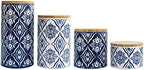 American Atelier Ceramic Kitchen Canister Set Pirouette w/Wooden Lids, 4 PC - Image 3