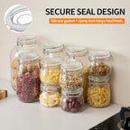 8 Pack 9.5oz Food Storage Jars with Airtight Lids, Preserving Seal Wire Clip Fastening Glass Containers, Canisters for Kitchen Organization, Flour, Cereal, Pasta, Sugar, Beans, Pickling Jars(9.5 Oz*8) - Image 5