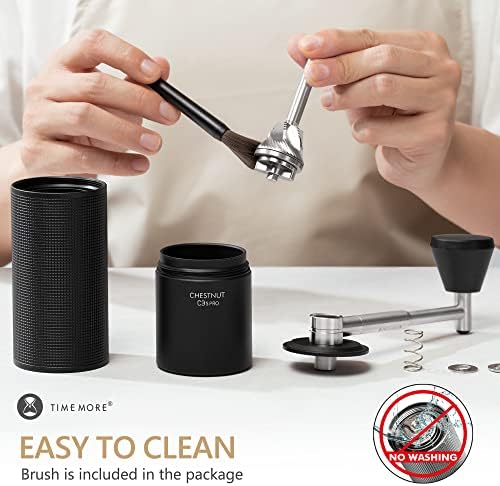 TIMEMORE Manual Coffee Grinder Chestnut C3S PRO, Hand Coffee Grinder with Foldable Handle, Stainless Steel S2C Conical Burr Coffee Grinder, Adjustable Grind Setting for Espresso to French Press, Black - Image 6