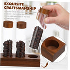 Coffee Bean Storage Tubes with Wood Stand, 6 Pack Glass Vials for Display - Image 3