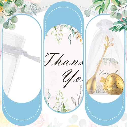 25 Sets Bridal Shower Tea Party Favor for Guest Leaf Tea Spoon,Gold - Image 4