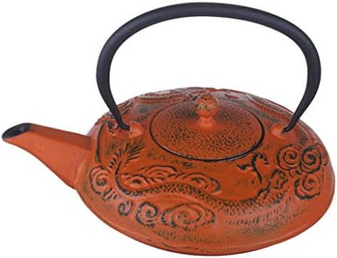 M.V. Trading T7041OR Cast Iron Teapot Felicity, 40-Ounce, Orange Dragon - Image 2