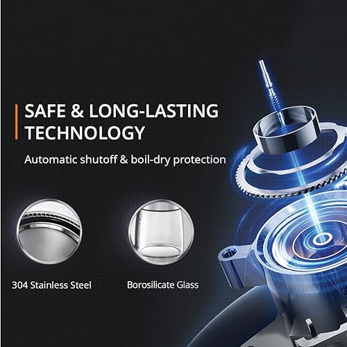KRUPS 1.7L Glass Electric Kettle: Fast-Boiling 1500W with LED Indicator, Anti-Scale Filter, Auto Shut-Off, and Cordless Design - Boil 1 Cup in 80 Seconds for Perfect Tea and Coffee - Image 3