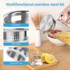 3 Sets Glass Pitcher with Lid, 50 oz / 1500 ml Water Carafe with Handles Hot Cold Beverage Water Jar Glass Jug (Stainless steel lid) - Image 4