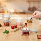 4oz Mini Airtight Glass Jars with Clamp Lid - Small Spice, Jam & Honey Jars for Kitchen Pantry Storage, Cute Clear Sauce Containers for Seasoning, Sugar, Salt, Wedding & Party Favors - Image 5