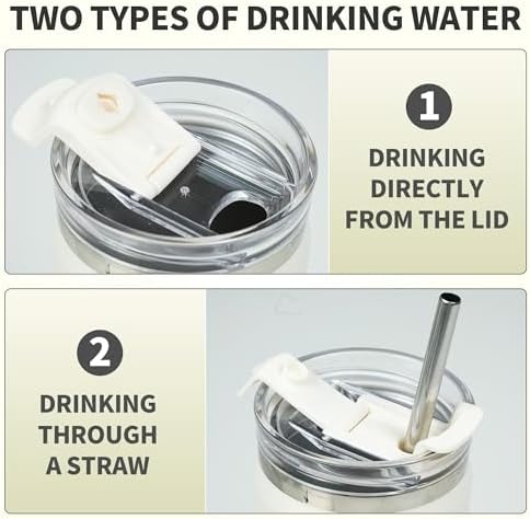 30 oz Tumbler with Handle Hidden Straw Stainless Steel Insulated - Image 4