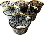 Chandler Espresso Turkish Arabica Coffee Cup Assorted Design Available from Brand 70ml 2.5oz Set of 6 Cups with Gift Box (Glass, Black Circles Decal Made from Glass A) - Image 7