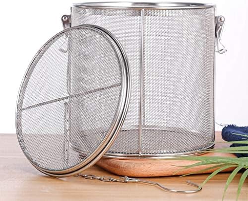 Large Capacity Stainless Steel Fine Mesh Strainer Gravy Soup Taste Spice Box Basket Brine Hot Pot Slag Separation Colander Strainers Basket Tea Infuser (Color : 25x25cm) - Image 2