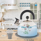 ARC 2 Quart Whistling White Tea Kettle with Magic Color Changing Design - Image 2