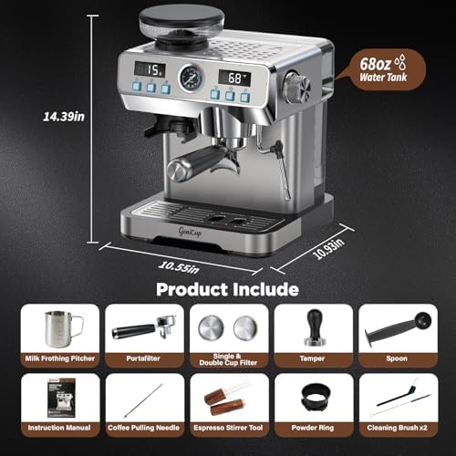 Espresso Machine with Grinder 20 Bar with 68oz Water Tank Cold Brew - Image 2