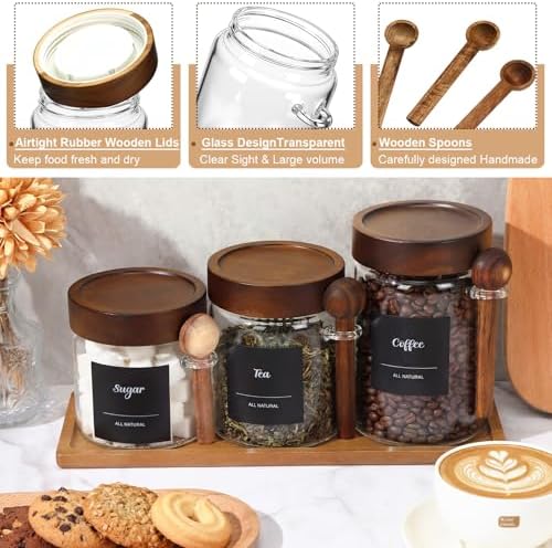 3 Pcs Coffee and Sugar Container Set, 31,24,18 oz - Image 3