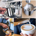 Milk Frother Cup Stainless Steel 350ml/600ml (12oz/20oz) Milk Frothing Pitcher Steaming Pitchers Stainless Steel Coffee Latte Art Jug Cup with Pen,12oz(350ml (12 oz)) - Image 6