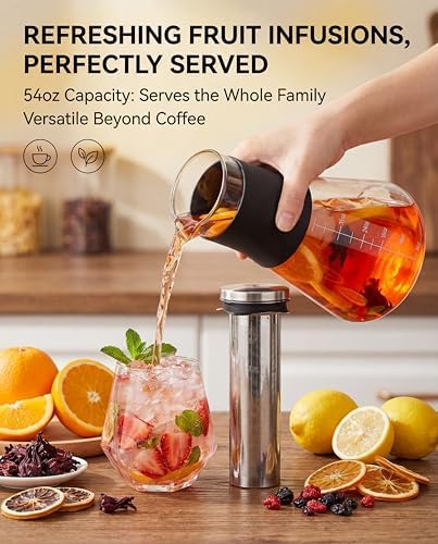 AGOGO 54oz Glass Coffee Maker & Pitcher for Iced Tea & Fruit Infusions - Image 3