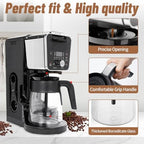 12 Cup Coffee Pot Replacement for Ninja Coffee Maker CFP101 CFP201 CFP301 CFN601 CFP250A CFP300 CFP307, Glass Carafe Replacement with Brew-Through Lid, Ninja Coffee Pot Replacement with Sturdy Handle - Image 4