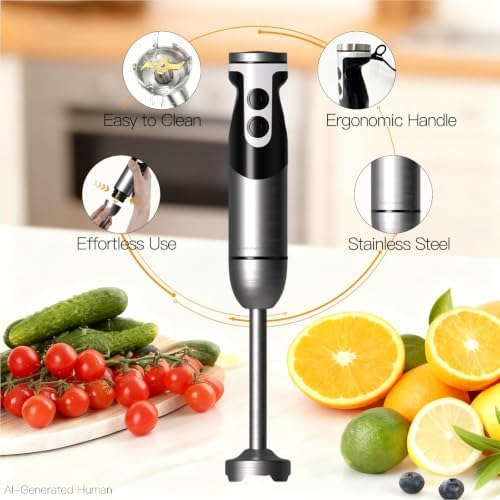 MEGAWISE 1000W Hand Blender,Multi-Attachment Immersion Blender with Chopper - Image 6