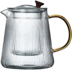 Kettle,Tea Kettle,Stainless Steel Teakettle,Thick Borosilicate Glass Teapot with Removable Infuser,Stovetop Safe Tea Kettle,Blooming and Loose Leaf Tea Kettle - 500ML (Size : 1000ML) by Unknown