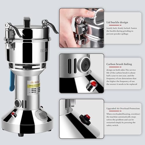 Grain Mill 550g,flour mill,Grain mill grinder Stainless Steel Flour Wheat Seeds Corn Spices Nut & Seasonings Dry Grinder Electric Machine grinder for kitchen - Image 5