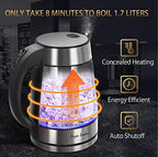 Taylor Swoden 1.7L Electric Tea Kettle, Glass Hot Water Boiler for Tea - Image 4