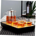 Glass Flower Teapot Stainless Steel Kettle Japanese Tea Pots Dispensing Stainless Steel Tea Infuser Glass Teapot For Stovetop Infuser Teapot Floral Tea Strainer Tea Filte,Transport-15.5X11.5X8.5CM - Image 5
