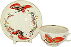 Porcelain Tea Set Cup and Saucer Tulip Red Butterflies 8.45 oz/250 ml - Image 2