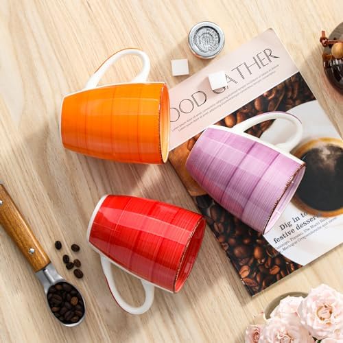 vancasso Bonita Set of 6 Stoneware Tea Coffee Cups 480 ml, Cold Colour Mug Set – Microwave Safe, Dishwasher, Multi-Coloured - Image 5