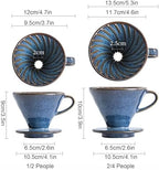 Ceramic Pour Over Coffee Dripper, Kiln Retro Hand Brew Coffee Cup Drip - Image 2