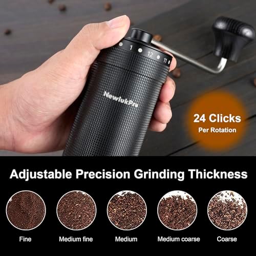 Manual Coffee Grinder,Multiple Grinding Settings With Sharp Conical Mill Core & Walnut Handle,Portable Mini Coffee Grinder for Office Travel Camping - Image 7