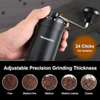 Manual Coffee Grinder,Multiple Grinding Settings With Sharp Conical Mill Core & Walnut Handle,Portable Mini Coffee Grinder for Office Travel Camping - Image 7