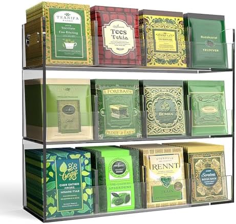 Jumyee 12 Compartment Acrylic Tea Bag Organizer Display by Jumyee