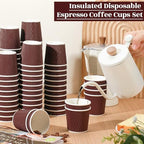 Yaomiao 200 Pcs 4 oz Disposable Espresso Coffee Cups, Coffee - Image 4