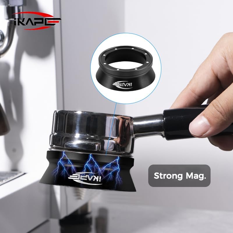 IKAPE 51mm Espresso Tamper Kit 4 in 1 Black, Complete Portafilter accessory set, Coffee Tamper, WDT Tool, Paper Filters (200pc), Dosing Funnel for 51 mm Portafilters - Image 4