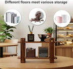 Coffee Station Organizer for Kitchen Walnut Wooden Countertop Mug Holder 2 Tier Wooden Cup Organizer Stand Shelf - Image 4