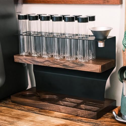 Coffee Bean Cellar Hopper,Coffee Bean Storage Display Rack,with 1-Way Exhaust Valve,Single Bottle 23-25g, for Cafe Kitchen - Image 7