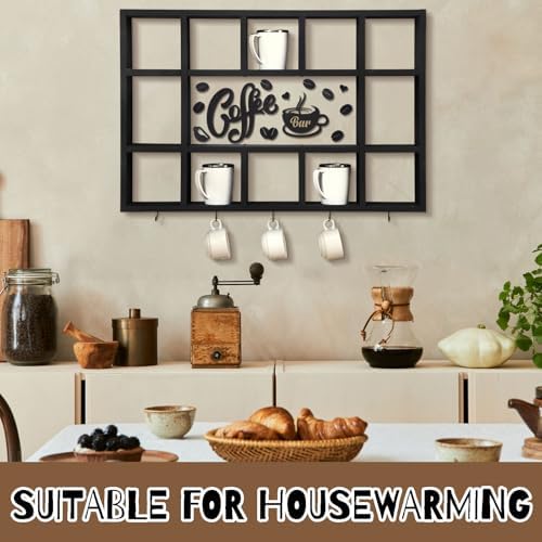 Cinnvoice Oversize Coffee Mug Display Shelf for Wall, Black - Image 4