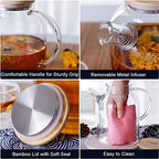 CNGLASS CnGlass16oz (4-pack) Double Wall Coffee Glass Mugs 50.7oz Glass Teapot Stovetop Safe - Image 5