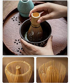 Matcha Whisk Set - Japanese Tea Kit with Bowl, Bamboo Whisk, Scoop, Whisk Holder, Tea Can, and Bamboo Tray - 8 Piece Handmade Ceremony Set for Authentic Matcha Preparation - Image 6