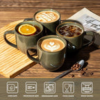 theterra Ceramic Coffee Mugs Set of 6, 12 oz Coffee Cups with Handle - Image 4