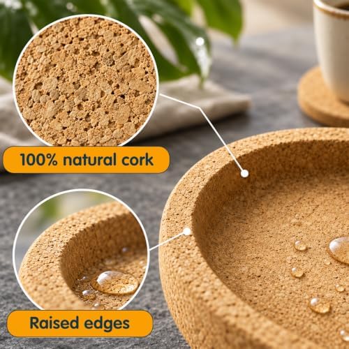 Cork Coasters Round with Raised Rim Pack of 20 - Image 3