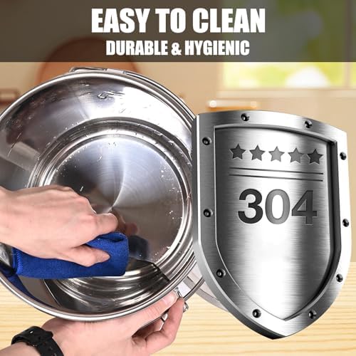FULIYE 21L/5.6GAL and 34L/9GAL Stainless Steel Airtight Canister, Food Storage Canisters with Airtight Lid&Locking Clamp Rice Cereal Grain Canisters, Storager Bucket for Flour, Coffee Bean, Sugar - Image 6