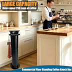 Espresso Knock Box for Coffee Grounds, Commercial Coffee Knock Box with Garbage Bags, Towel and Brush, Removable Espresso Dump Bin with Base for Coffee Shop Station, Bar, Home -18L Espresso Trash Can - Image 3