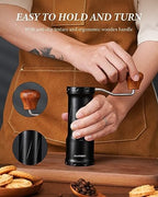 SHARDOR Professional Manual Coffee Bean Grinder with 420 High-Strength Stainless Steel Conical Burr, Hand Coffee Grinder with Ultra-granular Adjustment, Enhanced Stability with Wider 1.06oz Chamber - Image 6