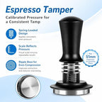 54mm Espresso Accessories Kit, Calibrated Tamper WDT Wood Station Tools Set - Image 5