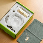 DWEHIXBUY Japanese Tea Set (7pcs) Matcha Whisk Set Matcha Bowl with Pouring Spout Bamboo Matcha Whisk (chasen) Scoop (chashaku) Matcha Whisk Holder Tea Making Kit. WHITE GLASS - Image 3