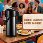 Airpot Coffee Dispenser with Pump, 84.5 oz Carafe, Black, 1 Count - Image 4