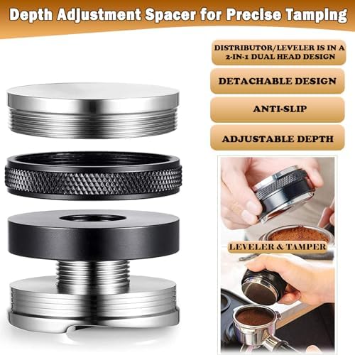 Coffee Tamper Set 24 PCS, Espresso Accessories Barista Kit,with 51mm Espresso Distributor & Tamper,wdt Tool,Frothing Pitcher,Coffee Stirrer,Tamper Mat,Espresso Tools for Espresso Coffee Machine - Image 2