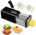 SIXRARI Electric French Fry Cutter, French Fries Cutter with 1/2 & 3/8 Inch Blade, Automatic Potato Cutter, Professional Commercial and Household Potato Slicer, Use for Cucumbers, Carrot, Apples by SIXRARI